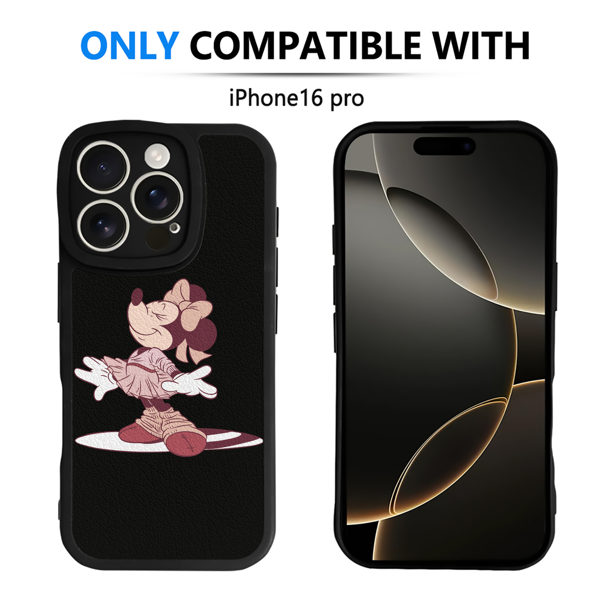 （画像用） ミッキーマウス Mickey Mouse 【iPhone 16シリーズ対応】シリコンスマホケース（レザー調） 材質：シリコン